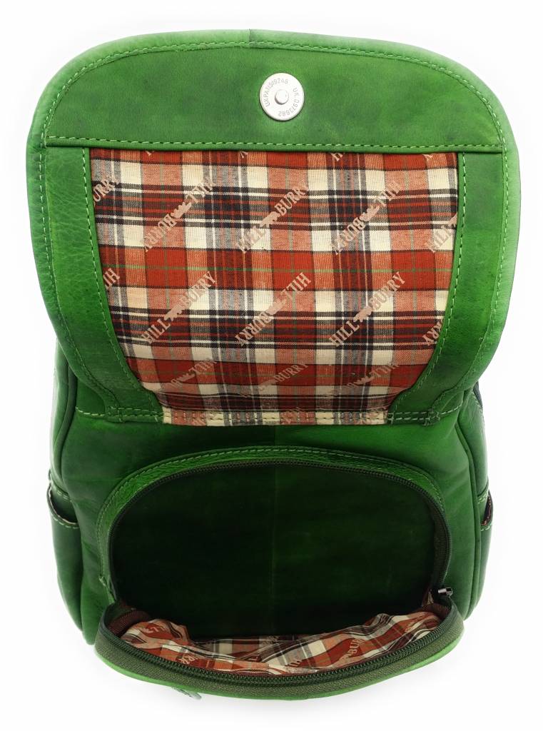 Hill Burry Hill Burry - VB10045 - 3109 - real leather - women - Backpack - firmly - chic - appearance - vintage leather green