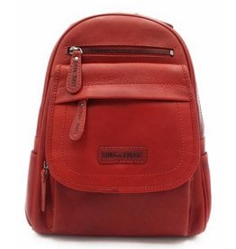 Hill Burry Hill Burry - VB10045 - 3109 - real leather - women - Backpack - firmly - chic - appearance - vintage red leather