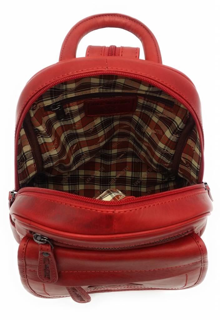 Hill Burry Hill Burry - VB10045 - 3109 - real leather - women - Backpack - firmly - chic - appearance - vintage red leather