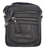 Hill Burry Hill Burry - VB10048 - 3112 - Genuine Leather - Shoulder Bag - Crossbody Bag Solid - Vintage Leather Black