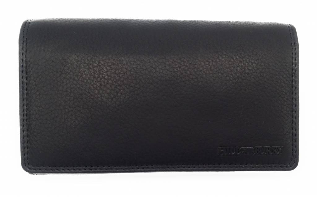 Hill Burry Hill Burry - VL77709 -1971 - genuine leather - large - ladies - wallet - with RFID - vintage leather - black