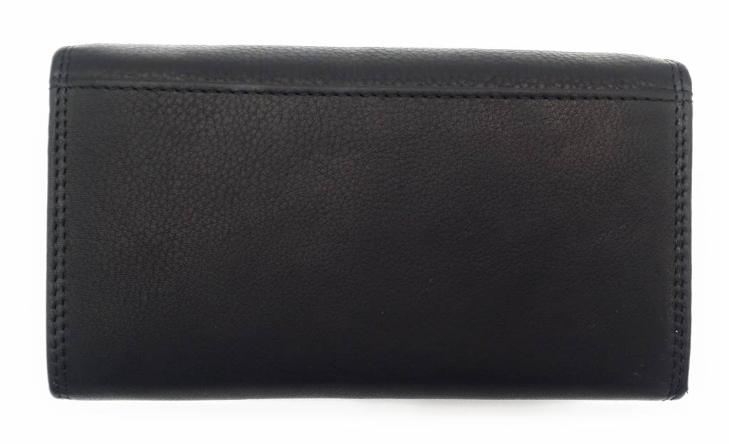 Hill Burry Hill Burry - VL77709 -1971 - genuine leather - large - ladies - wallet - with RFID - vintage leather - black
