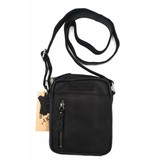 Hill Burry Hill Burry - VB10089 - 3169 - Genuine Leather - Shoulder Bag - Crossbody Bag Solid - Vintage Leather Black