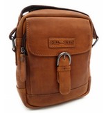 Hill Burry Hill Burry - VB10011 - HT-06 - echt leren - schoudertas – crossbodytas- stevig - vintage leder- bruin /cognac