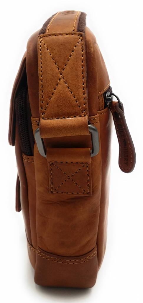 Hill Burry Hill Burry - VB10011 - HT-06 - Echtleder - Schulter - crossbodytas- Firma - Vintage Leder braun / cognac