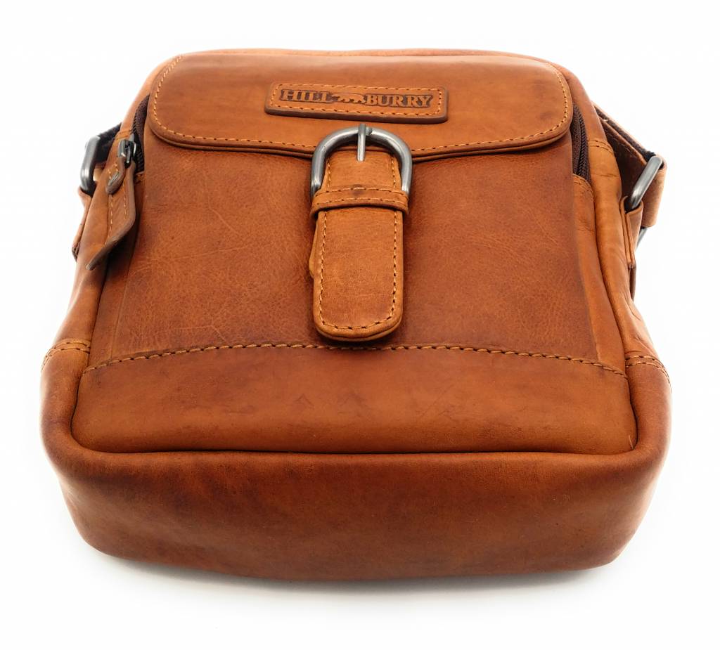 Hill Burry Hill Burry - VB10011 - HT-06 - Genuine Leather Shoulder Bag - Crossbody Bag Solid - Vintage Leather Brown / Cognac