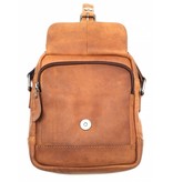 Hill Burry Hill Burry - VB10011 - HT-06 - Genuine Leather Shoulder Bag - Crossbody Bag Solid - Vintage Leather Brown / Cognac