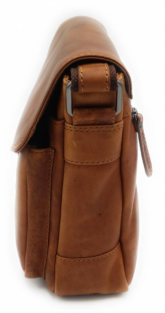 Hill Burry Hill Burry - VB10021 - 3062 - Echt Leder - Schulter -crossbodytas- Firma - chic - Aussehen - Vintage Leder braun / cognac