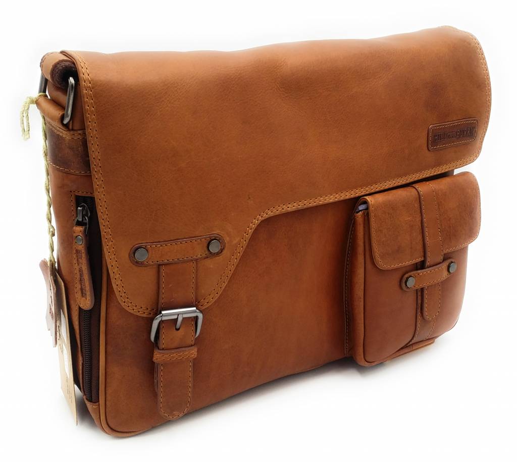 Hill Burry Hill Burry - VB10091 - 3174 - Echt Leder - Schulter -crossbodytas- Firma - chic - Aussehen - Vintage Leder braun / cognac