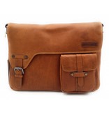 Hill Burry Hill Burry – VB10091 - 3174 - echt lederen - schoudertas –crossbodytas- stevig - chique - uitstraling - vintage leder- bruin /cognac