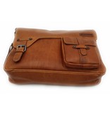 Hill Burry Hill Burry - VB10091 - 3174 - Echt Leder - Schulter -crossbodytas- Firma - chic - Aussehen - Vintage Leder braun / cognac