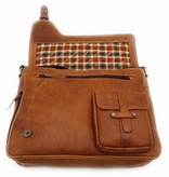 Hill Burry Hill Burry - VB10091 - 3174 - Echt Leder - Schulter -crossbodytas- Firma - chic - Aussehen - Vintage Leder braun / cognac