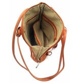 Bester Leder - RZ20015 -cognac - wirklich lernen - zwei in einem - Umhängetasche - Rucksack - solide - Qualität italienisches Leder Cognac