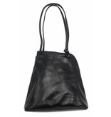 Bestseller - RZ20015 - black - real leather - 2 in 1 - shoulder bag - backpack - sturdy - high quality Italian leather- black