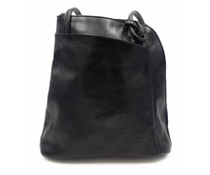 black real leather backpack