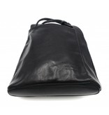 Bestseller - RZ20015 - black - real leather - 2 in 1 - shoulder bag - backpack - sturdy - high quality Italian leather- black