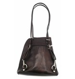 Bestseller - RZ20015 - dark brown - real leather - 2 in 1 - shoulder bag - backpack - sturdy - high quality Italian leather-dark brown