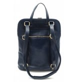 Bestseller - RZ30017 - blue - real leather - 2 in 1 - shoulder bag - backpack - sturdy - high quality Italian leather blue