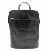 Bester Leder - RZ30017 - schwarz - echtes Leder - zwei in einem - Umhängetasche - Rucksack - solide - Qualität italienisches Leder schwarz