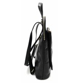 Bestseller - RZ30017 - black - real leather - 2 in 1 - shoulder bag - backpack - sturdy - high quality Italian leather- black