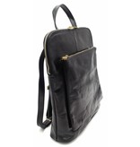 Bestseller - RZ30017 - black - real leather - 2 in 1 - shoulder bag - backpack - sturdy - high quality Italian leather- black