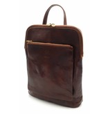 Bestseller - RZ30017 - light brown - real leather - 2 in 1 - shoulder bag - backpack - sturdy - high quality Italian leather light brown