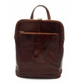 Bestseller - RZ30017 - light brown - real leather - 2 in 1 - shoulder bag - backpack - sturdy - high quality Italian leather light brown