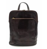 Bestseller - RZ30017 - dark brown - real leather - 2 in 1 - shoulder bag - backpack - sturdy - high quality Italian leather-dark brown