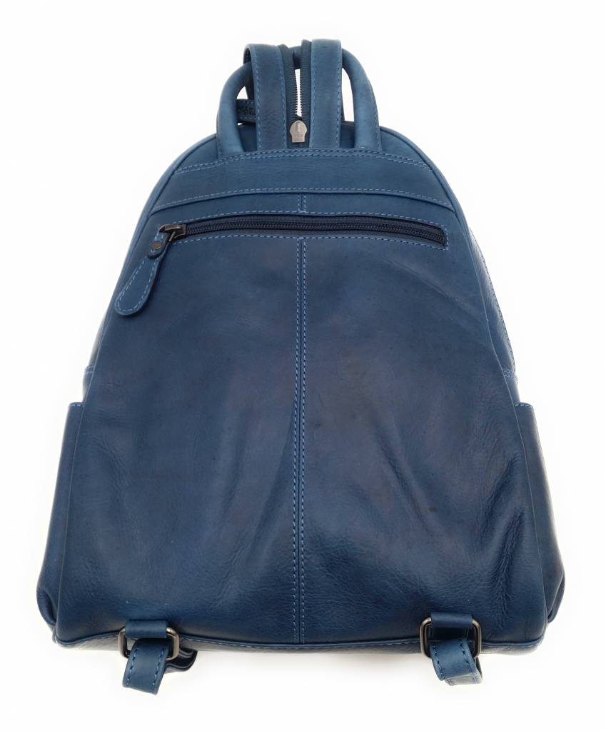 Hill Burry Hill Burry - VB10045 - 3109 - Echtleder - Frauen - Rucksack - fest - chic - Aussehen - Vintage-Leder-blau