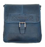 Hill Burry Hill Burry - VB10023 -2089 - real leather - Shoulder -crossbodytas- firm - vintage leather blue