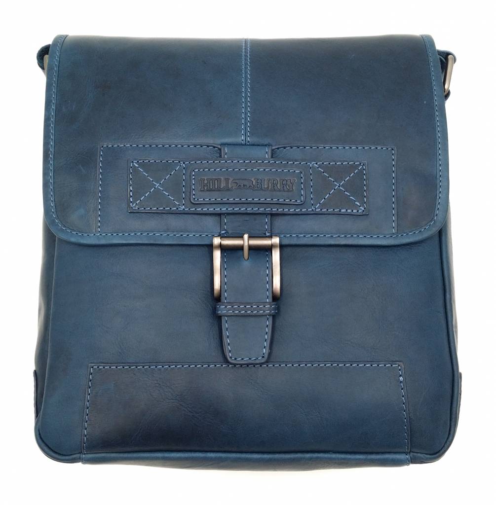 Hill Burry Hill Burry – VB10023 -2089 - echt leren - schoudertas –crossbodytas- stevig - vintage leder- blauw