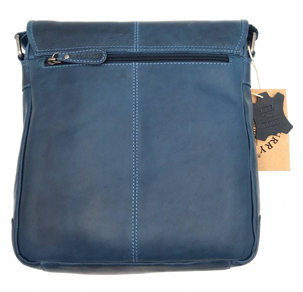 Hill Burry Hill Burry - VB10023 -2089 - real leather - Shoulder -crossbodytas- firm - vintage leather blue