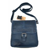 Hill Burry Hill Burry - VB10023 -2089 - Echtleder - Schulter -crossbodytas- Firma - Vintage-Leder blau