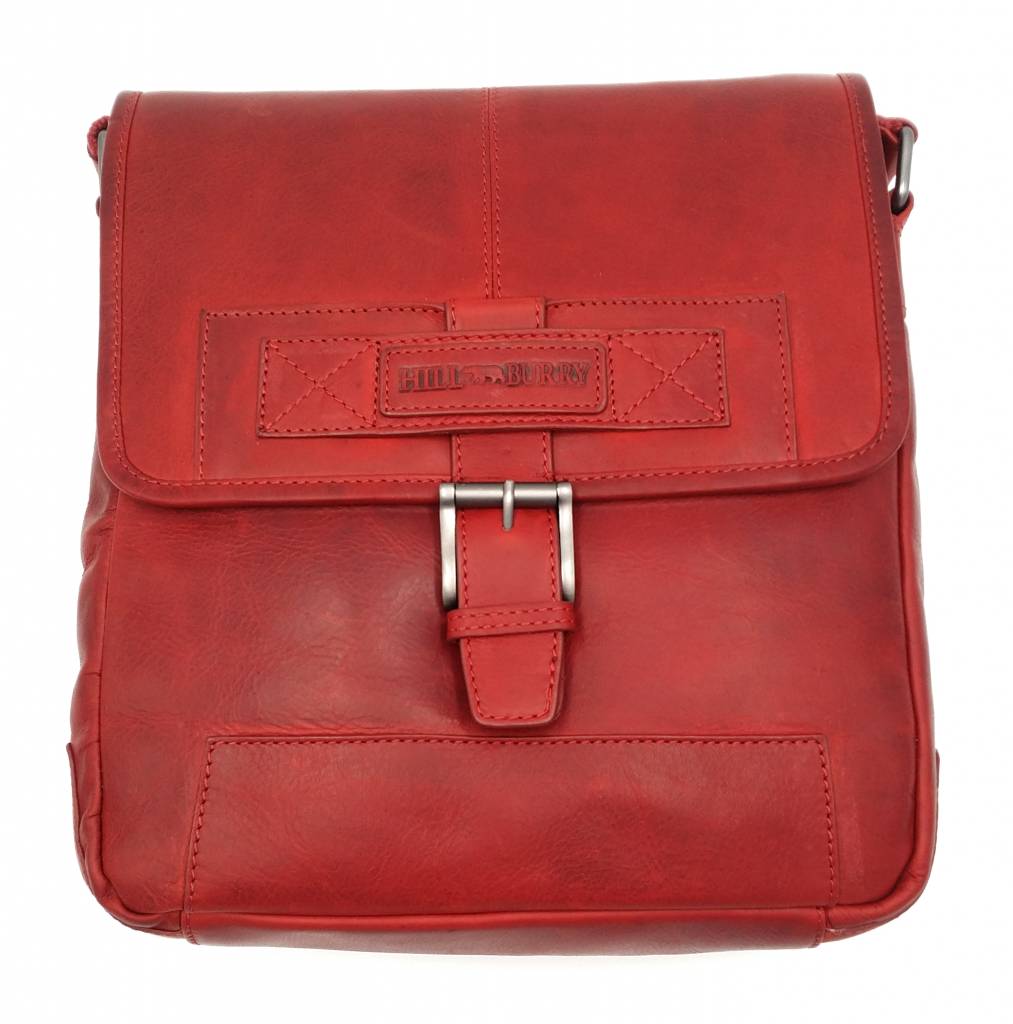 Hill Burry Hill Burry - VB10023 -2089 - real leather - Shoulder -crossbodytas- firm - vintage leather red