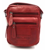 Hill Burry Hill Burry - VB10048 - 3112 - echt leren - schoudertas – crossbodytas- stevig - vintage leder- rood