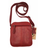 Hill Burry Hill Burry - VB10048 - 3112 - Echtleder - Schultertasche - crossbodytas- Firma - Vintage-Leder- rot