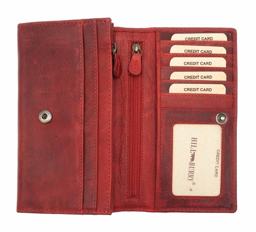 Hill Burry Hill Burry - VL77701 - L104 - genuine leather - Women - wallet -  vintage leather - red