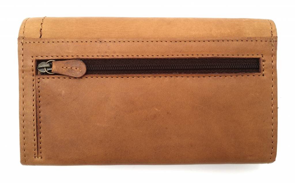 Hill Burry Hill Burry - VL77701 - L104 - genuine leather - ladies - wallet - with RFID - vintage leather- brown / coggna