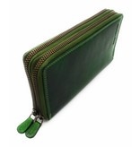 Hill Burry Hill Burry - VL777025 -3628- dubbele rits- portemonnee - vintage leder - groen