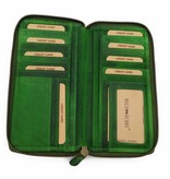 Hill Burry  Hill Burry - VL777025 -3628- double zipper wallet - vintage leather -green