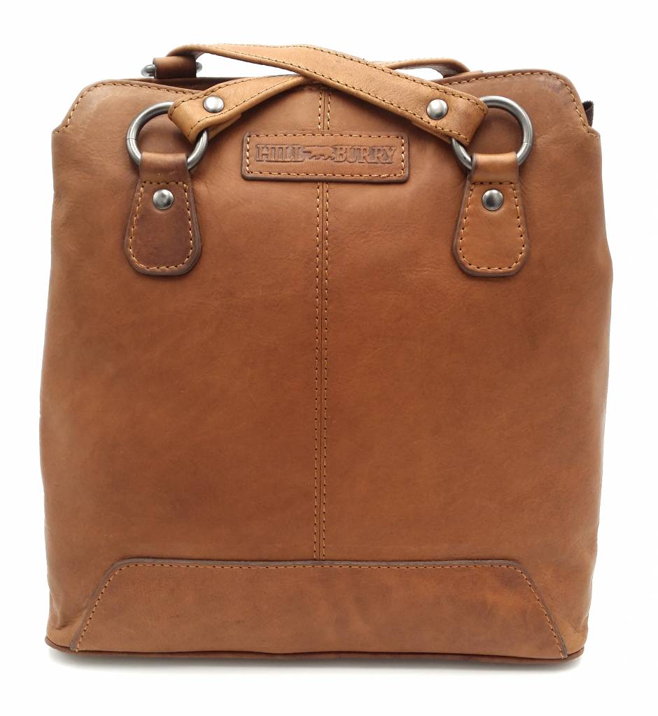 Hill Burry - VB100208 - 4065 - Echtes Leder - Damen Rucksack und Umhängetasche - Robust - Chic - Look - Vintage Leder - Braun / Cognac