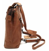 Hill Burry - VB100208 - 4065 - Echtes Leder - Damen Rucksack und Umhängetasche - Robust - Chic - Look - Vintage Leder - Braun / Cognac