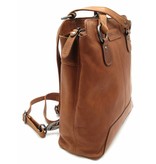 Hill Burry - VB100208 - 4065 - Echtes Leder - Damen Rucksack und Umhängetasche - Robust - Chic - Look - Vintage Leder - Braun / Cognac