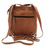 Hill Burry - VB100208 - 4065 - Echtes Leder - Damen Rucksack und Umhängetasche - Robust - Chic - Look - Vintage Leder - Braun / Cognac