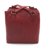 Hill Burry - VB100208 - 4065 - Echtes Leder - Damen Rucksack und Umhängetasche - Robust - Schick - Aussehen - Vintage Leder - Rot