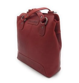 Hill Burry - VB100208 - 4065 - echtes Leder - Damenrucksack und Umhängetasche - Vintage-Leder - Rot