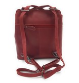 Hill Burry - VB100208 - 4065 - Echtes Leder - Damen Rucksack und Umhängetasche - Robust - Schick - Aussehen - Vintage Leder - Rot