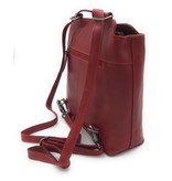 Hill Burry - VB100208 - 4065 - Echtes Leder - Damen Rucksack und Umhängetasche - Robust - Schick - Aussehen - Vintage Leder - Rot