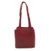 Hill Burry – VB100208 - 4065 - echt lederen - dames Rugzak en schoudertas - stevig - chique - uitstraling - vintage leder- Rood