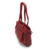 Hill Burry Hill Burry - VB100111 -3197 - genuine leather - ladies - checkered handbag - sturdy - chic - appearance - vintage leather - Red